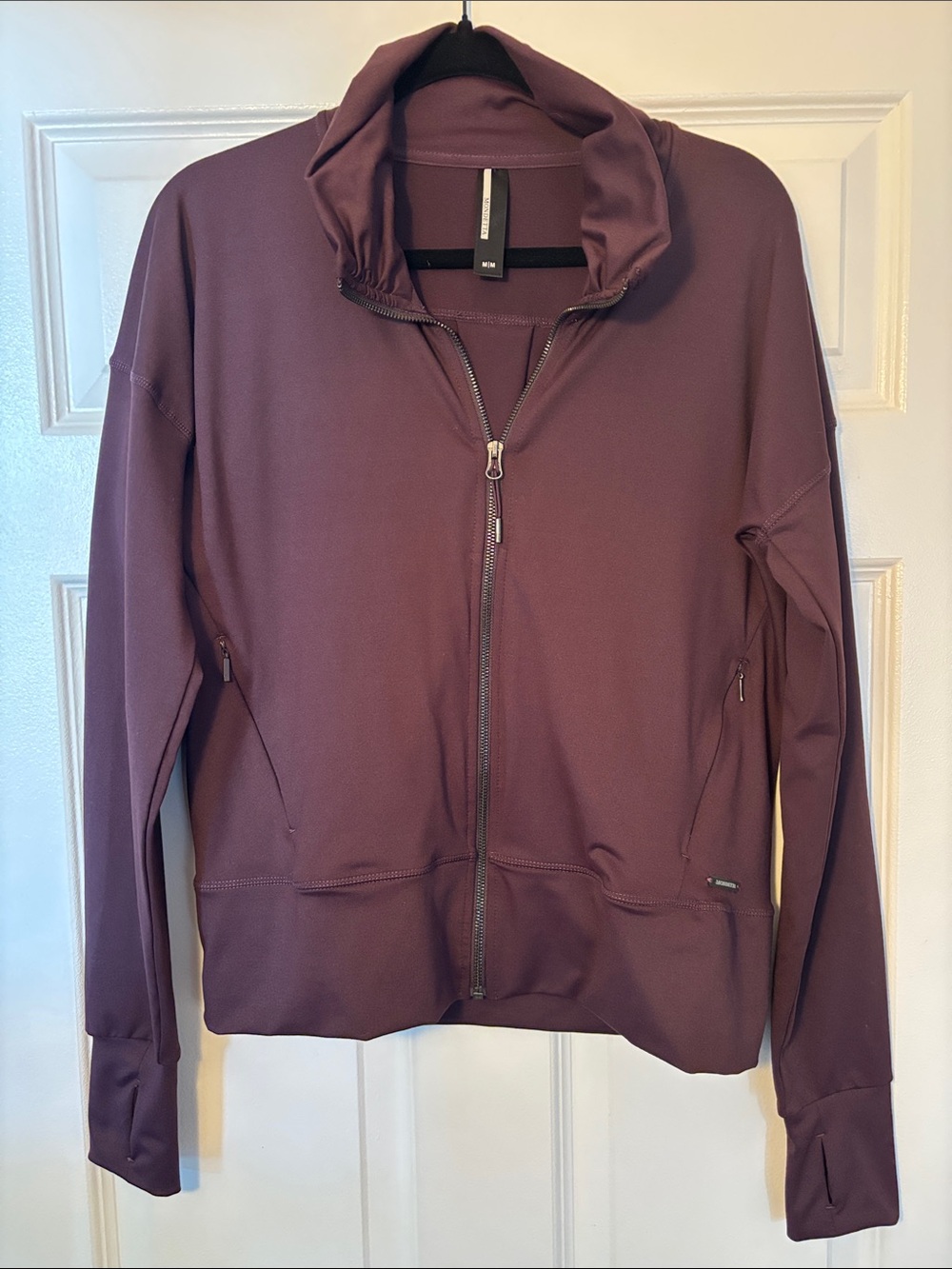 Mondetta Plum Burgundy Full-Zip Workout Jacket